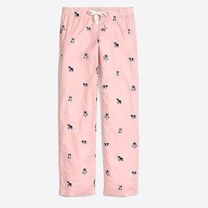 J.crew Boston terrier flannel pajama pants pink
